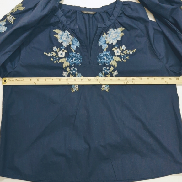 Driftwood Jeans Embroidered Peasant Top- Bluebell Fleur - Picture 10 of 11